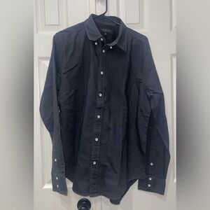 Rag & Bone Button Up Shirt Mens Size L Black Long Sleeve